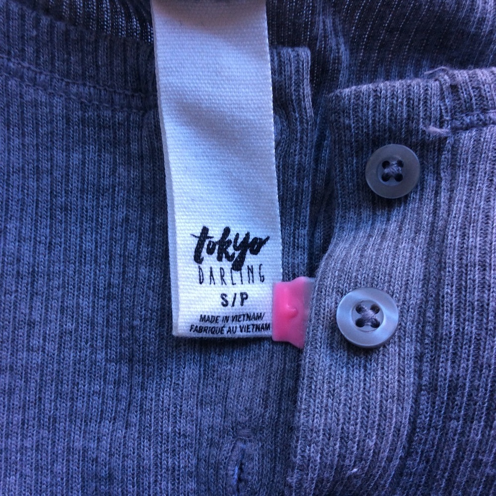 Tokyo Darling Gray Ribbed Tank Dress - Picture 8 of 9